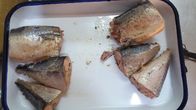 Wilde Gevangen Ingeblikte die Makreel Gezond in Pekel, Makreelfilets voor Salade worden ingeblikt
