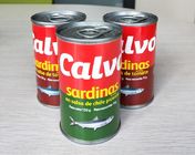 Het Calvomerk blikte Sardine Ingeblikte Vissen in Tomatensaus met of zonder Spaanse peper in