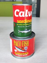 Ingeblikte Sardinevissen in Tomatensaus in Tin