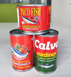 155g x 50 Gezondste Ingeblikte Sardines in Tomatensaus 3 Jaar Houdbaarheid