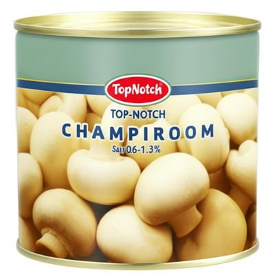 Champignons in blik van topkwaliteit met 0,6-1,3% zoutgehalte