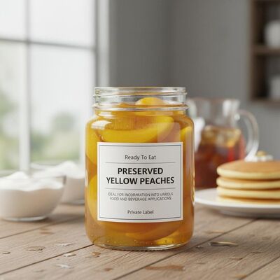 Klaar om te eten Geconserveerde gele perziken Private Label Ideaal voor opname in diverse voedingsmiddelen- en drankentoepassingen